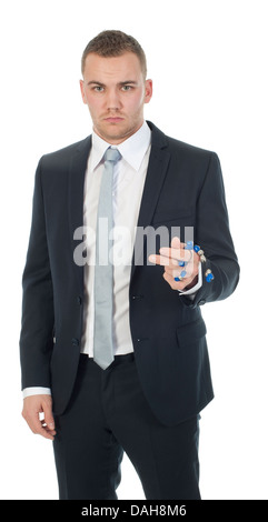 ein Geschäftsmann mit einem griechischen Komboloi, ein wichtiger Bestandteil der griechischen Kultur Stockfoto