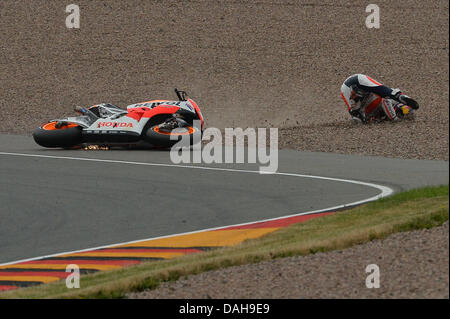 Oberlungwitz, Deutschland. 13. Juli 2013.  Dani Pedrosa (Repsol Honda Team) bei der deutschen Motorradweltmeisterschaft aus dem Sachsenring-Rennstrecke. Bildnachweis: Action Plus Sport Bilder/Alamy Live News Stockfoto