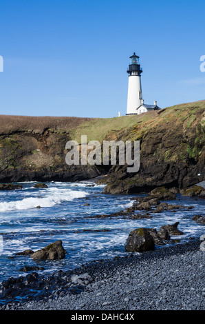 Newport Oregon USA. Yaquina Head Leuchtturm Yaquina Head herausragende Naturlandschaft inmitten Stockfoto