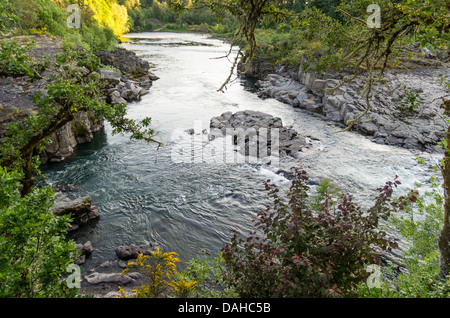 Gleiten Sie Oregon USA.  Little River und North Umpqua Flüsse kollidieren Kopf auf zu diesem Zeitpunkt Stockfoto