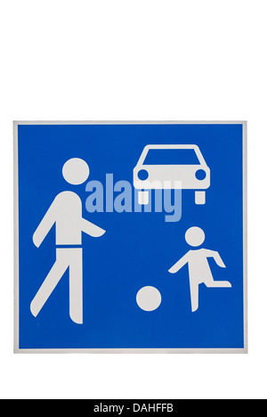 Straßenschild. Achtung, Kinder spielen auf der Straße Stockfoto