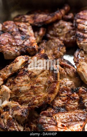 Saft-Fleisch-Steaks am Grill Grill Stockfoto