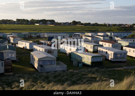 Caravan Park in Beadnall Bay Northumberland Stockfoto