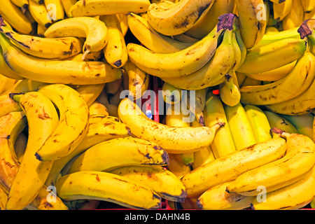 Bio-Bananen an einem Marktstand Stockfoto