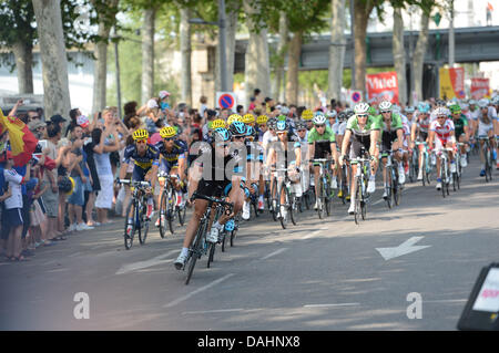 Lyon, Frankreich. 13. Juli 2013. Tour de France Etappe 14, Saint-Pourçain Sur Sioule, Lyon Lyon, Sky 2013 Stannard Jan, Lyon Stockfoto