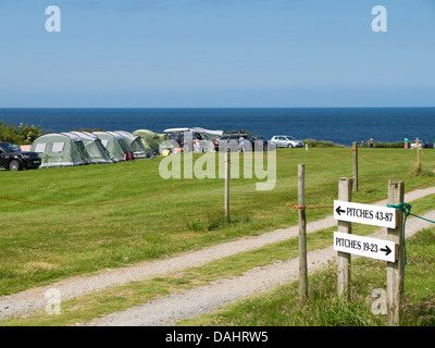 Aberafon Campingplatz in der Nähe von Caernarfon am Meer in North Wales UK Stockfoto