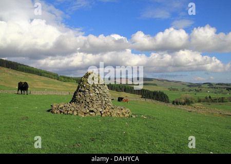 Alistair Stein Cairn, Archbank, Moffat, Dumfries and Galloway, Schottland, Großbritannien Stockfoto