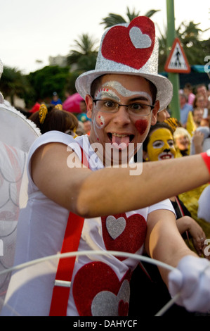 Las Palmas Gran Canaria Karneval mit einer der Teilnehmer, 2013 Stockfoto