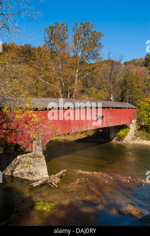 Cox Ford gedeckte Brücke, Parke County, Indiana, Vereinigte Staaten von Amerika Stockfoto