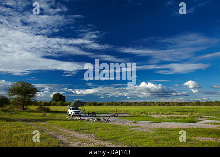 Camping in der Wildnis, Nyae Nyae Conservancy, in der Nähe von Tsumkwe, Namibia, Afrika Stockfoto