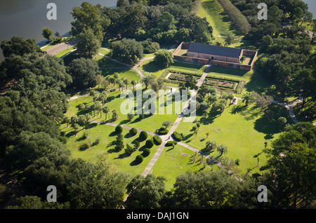 Blick auf Arsenal Park von 27. Stock Beobachtung Deck, Louisiana State Capitol, Baton Rouge, Louisiana, Vereinigte Staaten von Amerika Stockfoto