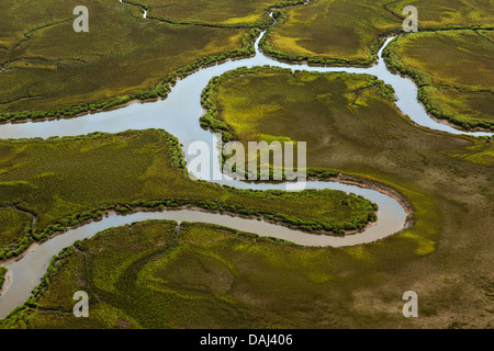 Luftaufnahme des Salz-Sumpf in Charleston, SC. Stockfoto