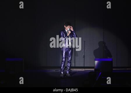 JJ Lin durchgeführt auf JJ World Tour in Taipei, Taiwan, China am Samstag Juli 13,2013. Stockfoto