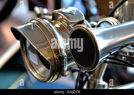 Messing-Motorrad-Licht Stockfoto