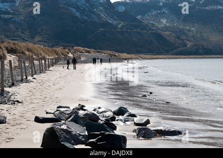 Conwy Morfa Strand an der Küste von Nordwales Stockfoto