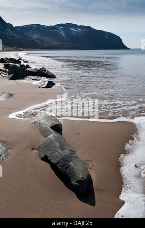 Conwy Morfa Strand an der Küste von Nordwales Stockfoto