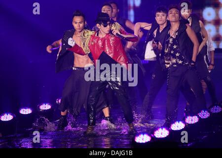 JJ Lin durchgeführt auf JJ World Tour in Taipei, Taiwan, China am Samstag Juli 13,2013. Stockfoto