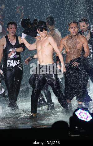 JJ Lin durchgeführt auf JJ World Tour in Taipei, Taiwan, China am Samstag Juli 13,2013. Stockfoto