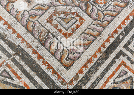 Türkei, Sardes, Mosaik Boden in Sardes Synagoge Stockfoto