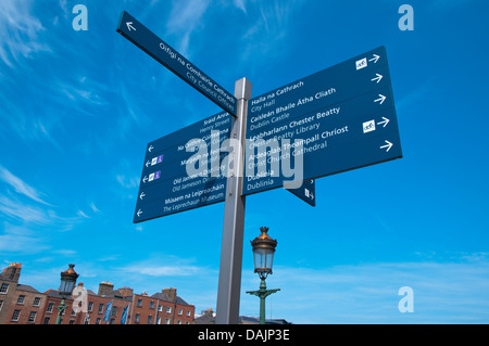Anzeichen für Touristen Dublin Irland Mitteleuropa Stockfoto