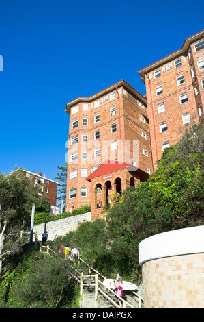 dh Manly Beach SYDNEY Australien Beach Apartment Wohnungen Ziegelstein gebaut Stockfoto