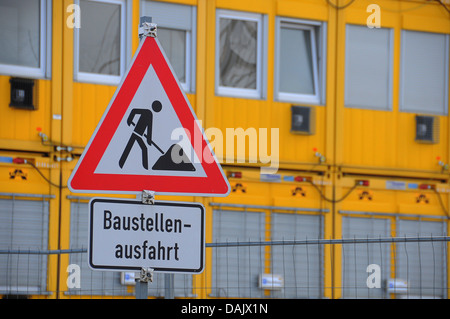 Website-Bauschild, Bau Website exit Stockfoto