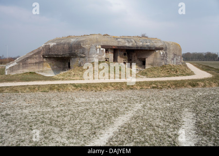 Deutsche Bunker aus dem zweiten Weltkrieg, Typ 623 Land vorne Vlissingen, Atlantikwall Stockfoto