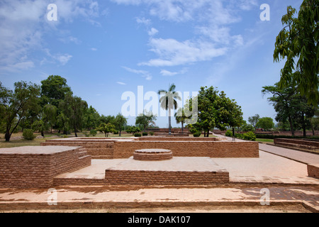 Archäologische Ausgrabungsstätte, Sravasti, Uttar Pradesh, Indien Stockfoto