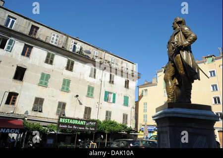 Gaffori Platz in Corte, Corsica Stockfoto