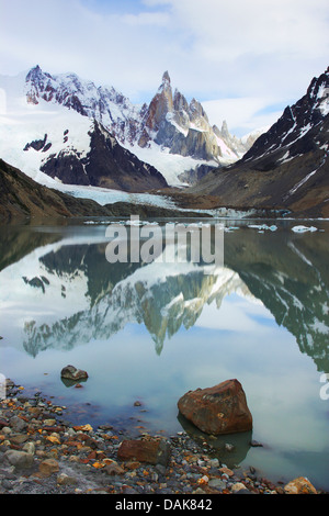 Cerro Torre, Chile, Patagonien, Los Glaciares Nationalpark, El Chalten Stockfoto