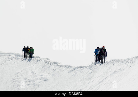 Kletterer am Berg Breithorn (4164 m), Zermatt, Valais, Schweizer Alpen, Schweiz, Europa Stockfoto