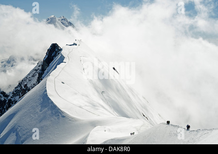 Kletterer am Berg Breithorn (4164 m), Zermatt, Valais, Schweizer Alpen, Schweiz, Europa Stockfoto