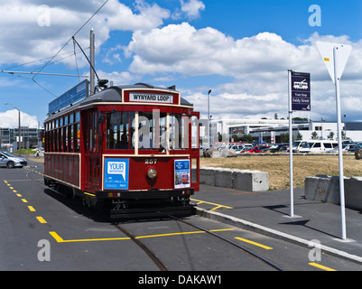 dh Straßenbahnen Wynyard Quarter AUCKLAND NEW ZEALAND Wynyard Schleife Straßenbahn an Straßenbahnhaltestelle Stockfoto