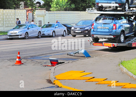 Unfall auf der Straße Stockfoto