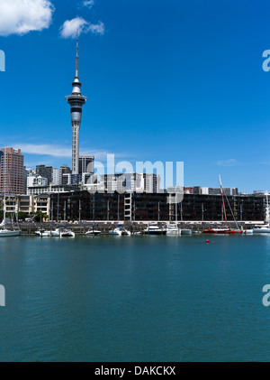 dh Viaduct Basin AUCKLAND NEW ZEALAND Auckland Hafen Gebäude Sky Tower festgemacht Yachten Stockfoto