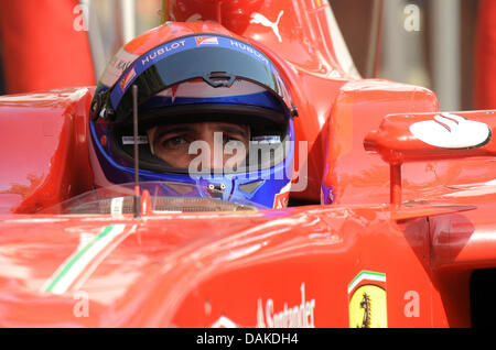 Marc Gene Rennfahrer in einem Ferrari Formel 1 Rennwagen beim Goodwood Festival of Speed Rennsport Event Stockfoto