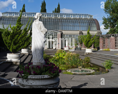 dh Wintergarden AUCKLAND DOMAIN NEUSEELAND NZ Hof Statuen Teich heißes Haus Winter Garten Park Wintergarten Stockfoto