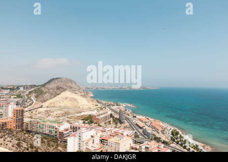 Ansicht von Alicante aus der Burg Santa Bárbara Stockfoto