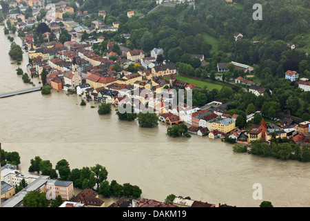 Passau überflutet im Juni 2013, Deutschland, Bayern, Passau Stockfoto