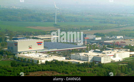 Luftaufnahme von Gewerbeflächen in Feld und Wald Landschaft, Witten, Ruhrgebiet, Nordrhein-Westfalen, Deutschland Stockfoto