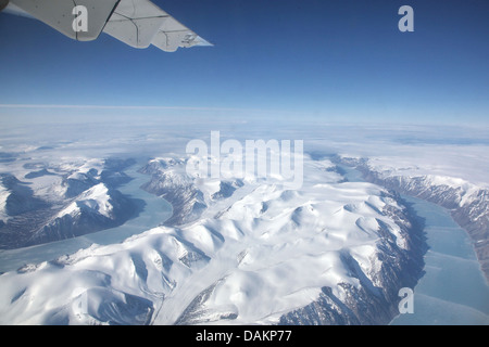 Luftaufnahme Aussicht auf die Fjorde von Baffin Island, Kanada, Nunavut, Baffin Island Stockfoto