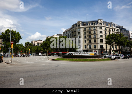 Passeig de Gracia Kreisverkehr Barcelona-Katalonien-Spanien Stockfoto