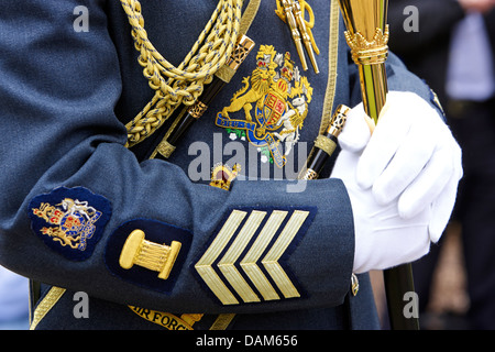 Königliche Luftwaffe Zentralband Full Dress uniform Abzeichen uk Stockfoto