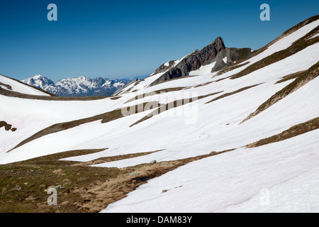 Aufstieg zum Col De La Croix du Bonhomme Stockfoto