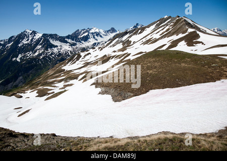 Aufstieg zum Col De La Croix du Bonhomme Stockfoto