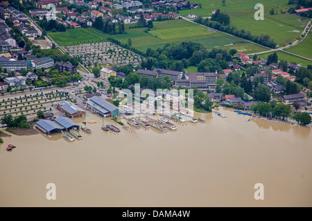 Hafen von Prien am Chiemsee im Juni 2013 überflutet, Deutschland, Bayern, See Chiemsee, Prien Stockfoto