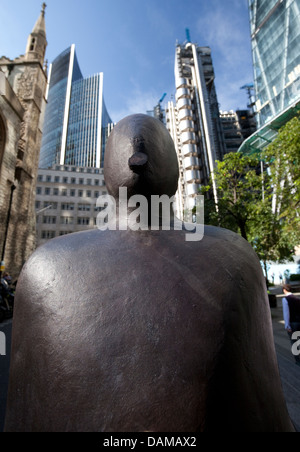 Detail der Skulptur von Anthony Gormley in Stadt von London Stockfoto