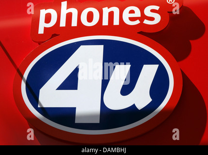 Melden Sie auf Phones4U Handy-Shop, London Stockfoto