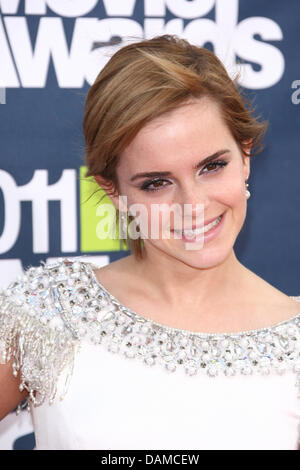 Schauspielerin Emma Watson kommt bei den MTV Movie Awards im Universal Studio Gibson Amphitheater in Universal City / Los Angeles, USA, am 5. Juni 2011. Foto: Hubert Boesl Stockfoto