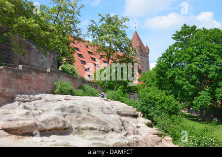 Nürnberger Burg-Jugendherberge, eine der schönsten Jugendherbergen in Europa. Franken Bayern Deutschland Stockfoto